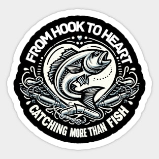 "Angler's Embrace: Catching Connection Beyond the Sea" Sticker